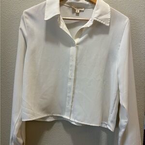La Hearts Classic White Button-Down Shirt